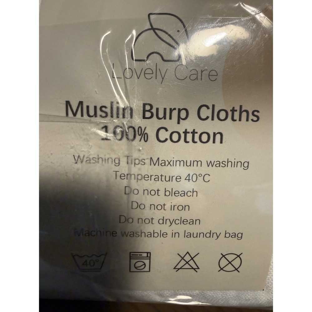 Lovely Care 12 Muslin Cloths Pack/Babies/ Adult Care 100% Cotton New‎ - Picture 6 of 6